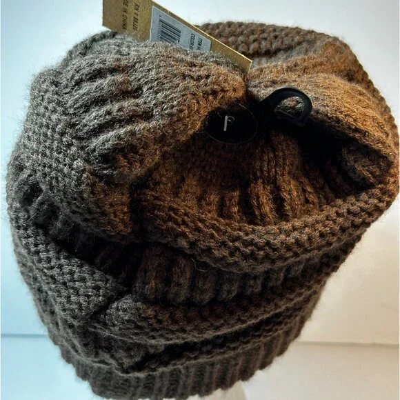 C.C Exclusives Brown Knit Beanie Ski Hat For Adults NWT - Picture 4 of 5